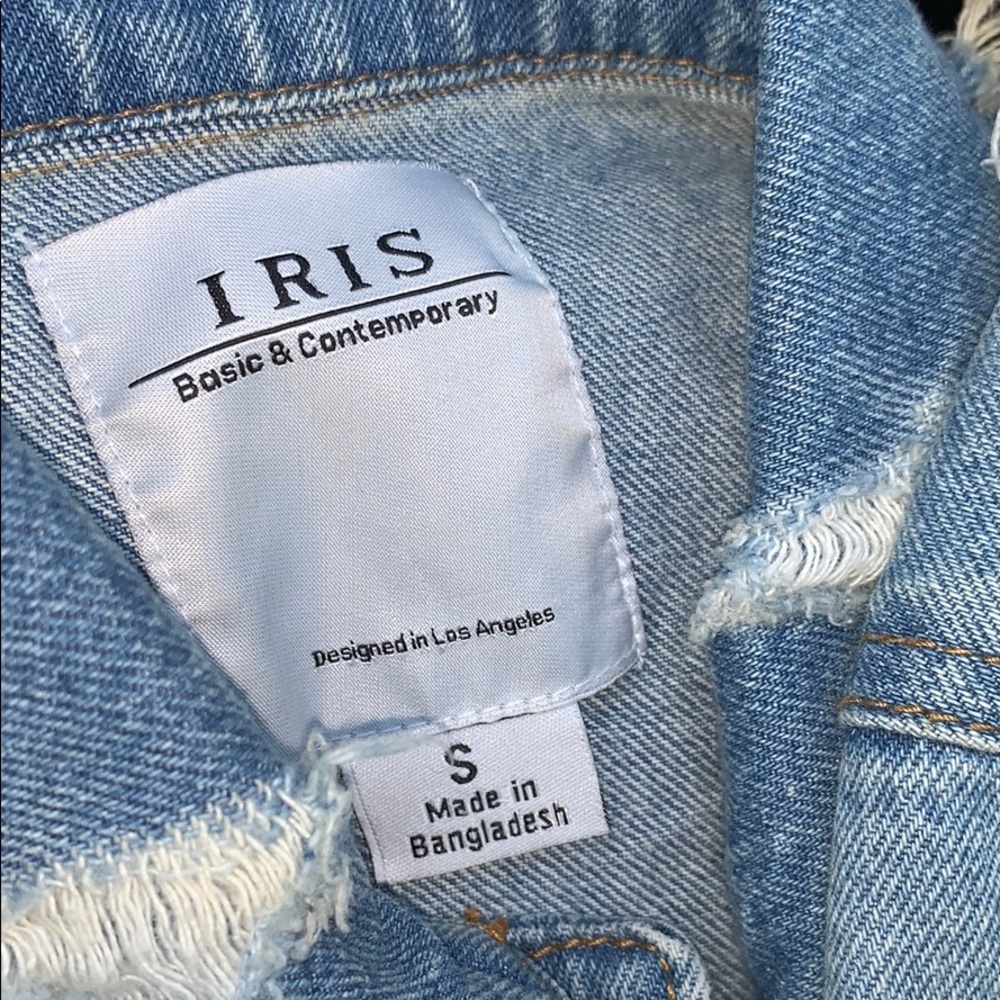 Iris Button Down Distressed Denim Jacket | Size:S - image 7